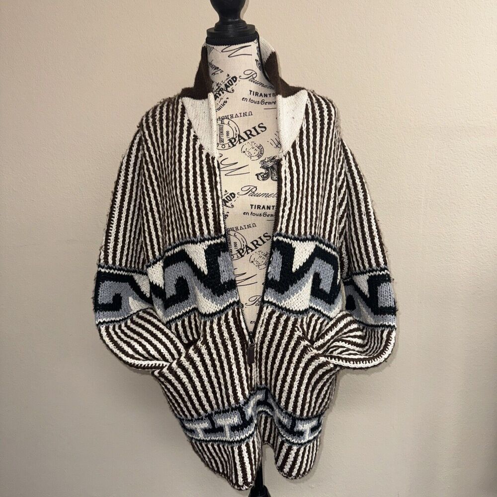 Urban Outfitters Southwestern Aztec Western Zip Cardigan Sweater Cozy Warm